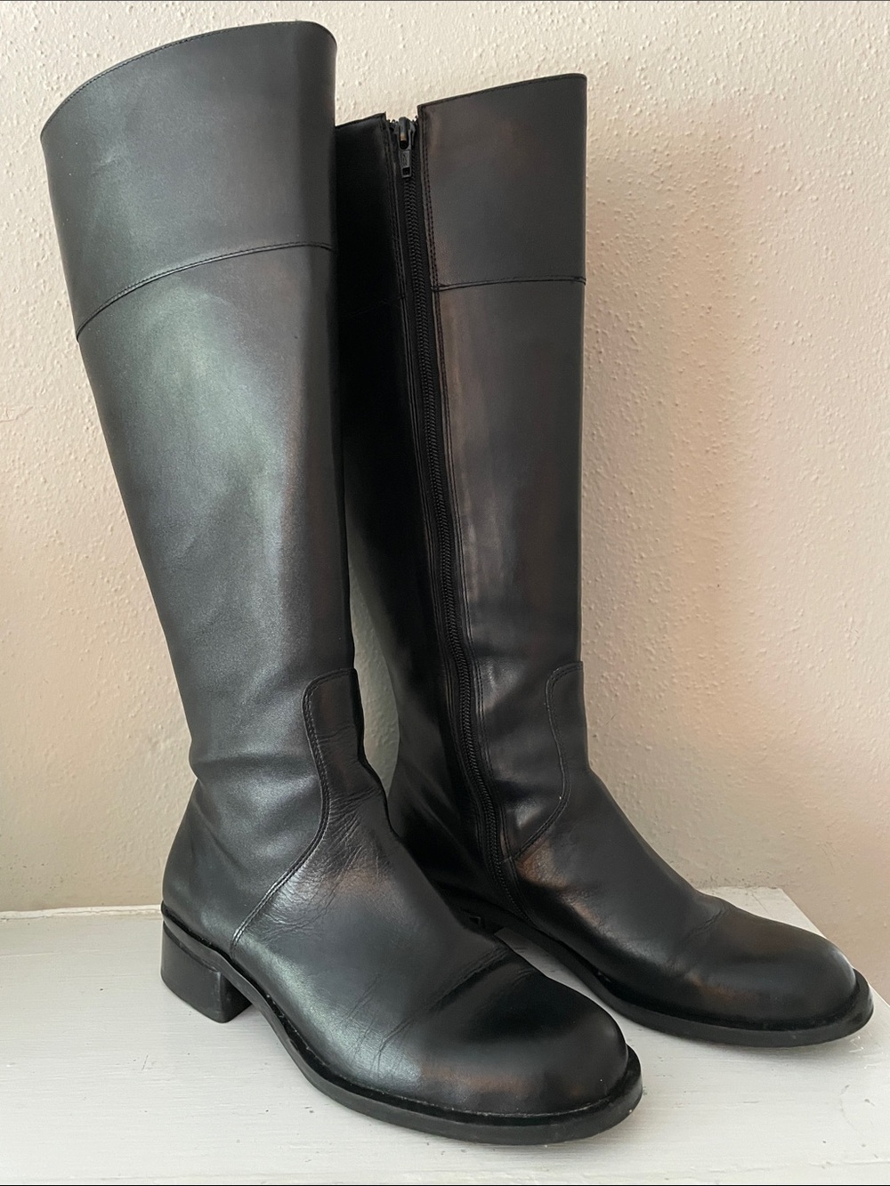 Talbots Black Leather Over-the-Knee Riding Boots. Derby2. Made in Brazil. 7M.